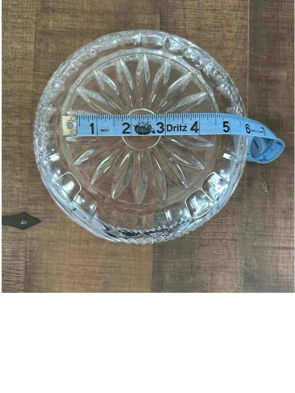 Vintage Clear Cut Glass Decorative Bowl with Floral Motif